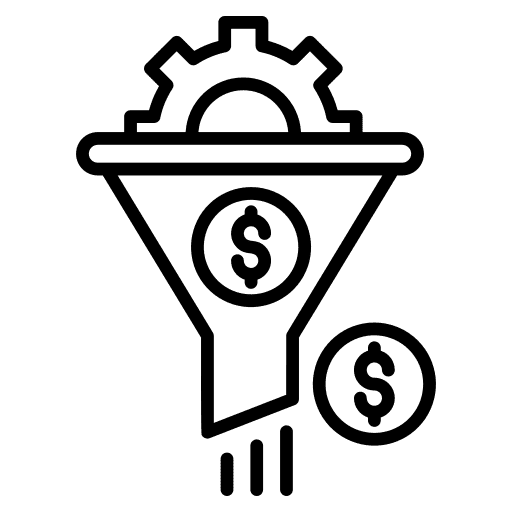 Sales funnel optimization icon