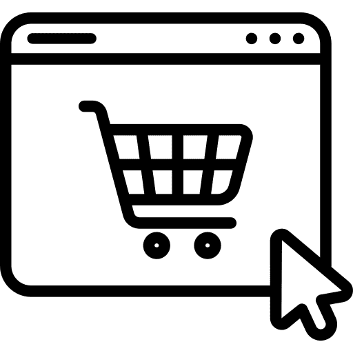 E-commerce website icon representing online store functionality