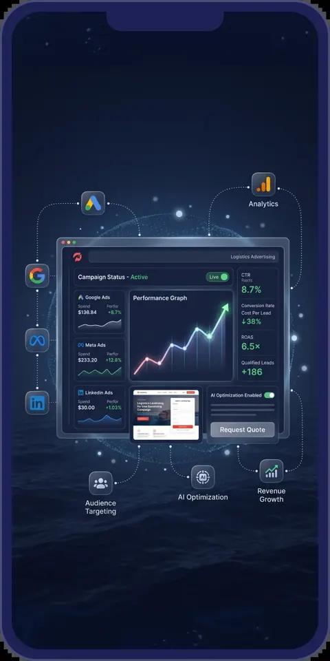 Before and after paid ads marketing results on a mobile device