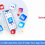 Illustration showing a smartphone with app icons highlighting ASO